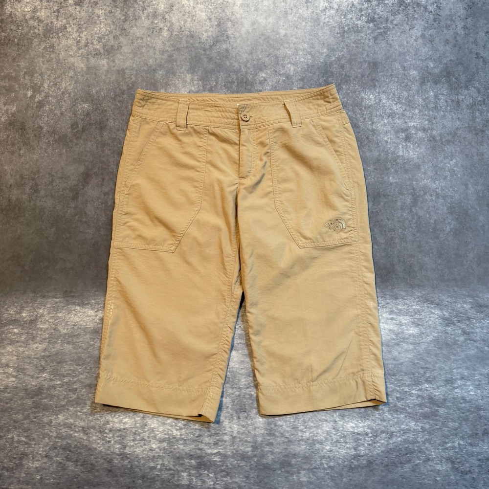 The North Face Womens Tan Hiking Capri Pants Shorts Outdoor Cargo Khaki 31 Waist